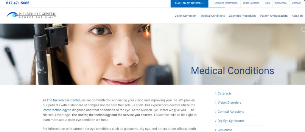 Nielsen Eye Center Responsive Web Design